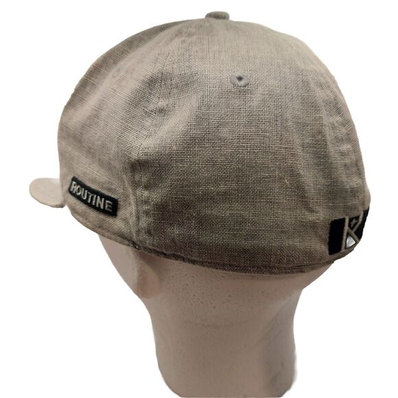 Routine Baseball Cap Men's Gray 7 1/4 Fitted Black Baseball Bats Emblem Hat - Picture 7 of 16